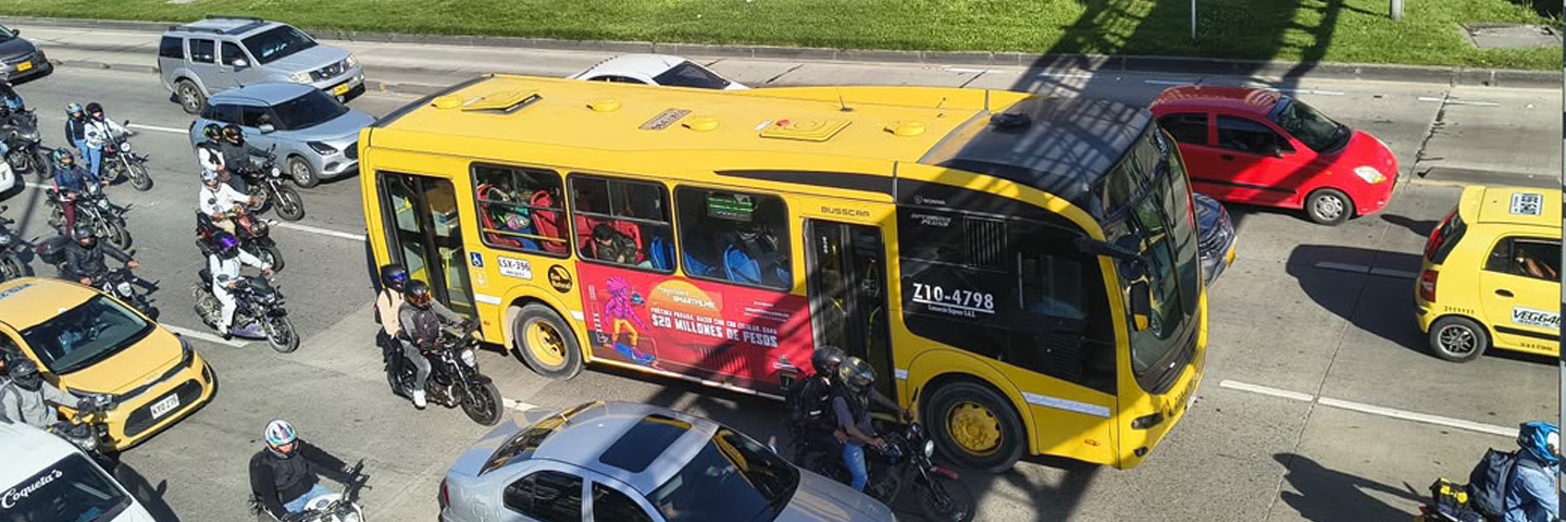 Vista aérea del sistema TransMilenio
